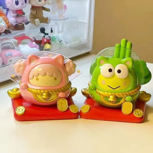 Original Sanrio Lucky Cat Figure Anime Tumblr Kuromi Cinnamoroll Pochacco Hello Kitty Figurines Decoration Ornament Gifts Toy