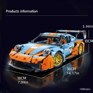 1:14 orange-blue building block supercar ABS plastic assembly car model birthday/Christmas/Halloween/Thanksgiving gift