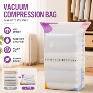3/5PCS Vacuum Compression Bags No Pump Needed Moistureproof Durable Large Capacity 3D Upright Storage Bag for ClothesBedding