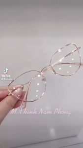 Gọng kính Cận Kim Loại Nữ Mắt Mèo Titan Cao Cấp - Gọng Mát Thời Trang Kim Loại Thanh Mảnh