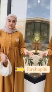 Gamis Muslim Wanita Terbaru Bahan Polo Linen / Dress Wanita Motif Bordir Simple Dan Elegan