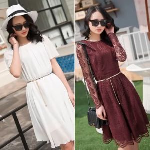 AXNAT Ikat Pinggang Belt Rantai Slim Mutiara Model Bahan Metal Imitasi All Size Fashion Wanita SS284