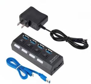 High Speed USB 3.0 HUB Multi Ports USB Hub Computer Splitter with Switch and LED Lamp USB 2.0 Extention Adapter for PC Laptop