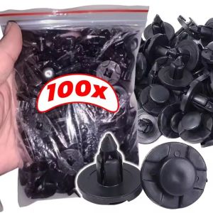 Pphha 8mm Black Plastic Rivet Retainer Universal Car Bumper Fender Liner Clips Auto Door Trim Panel Push-In Fastener Replaceable Parts
