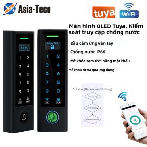 Hệ Thống Kiểm Soát Truy Cập Bằng Vân Tay WIFI Tuya Màn Hình LCD Chống Nước Thẻ RFID 125Khz Kiểm Soát Truy Cập Cửa Sinh Trắc Học Độc Lập