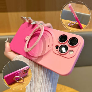 CrashStar With Lens Films With 360° Rotatable MagSafe Stand Holder Gradient Soft Silicone Phone Case For iPhone 15 14 Pro Max Plus 13 12 11 Pro Max Wireless Charging Phone Casing Shockproof Fashion Cover With Full Cover Lens Camera Protection - Lazada
