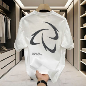 Áo Thun Nam Tay Ngắn Cổ Tròn Cotton Phong Cách Mỹ Thường Ngày Mùa Hè Dáng Rộng Đa Năng in Họa Tiết Thời Trang