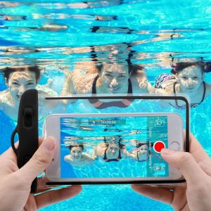 1Pcs Universal Mobile Phone Transparent Waterproof Bag Fluorescent PVC Drifting Beach Fishing Underwater 6 inch Swimming Dry Bag