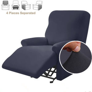 4pcs/set Solid Color Stretch Recliner Sofa Cover for Living Room Elastic Non Slip Armchair Covers All-inclusive Couch Slipcovers