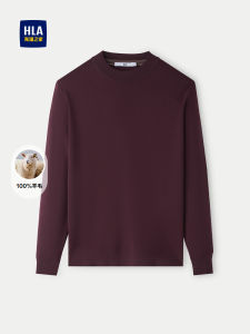 HLA Home Knitted Wool Sweater round Neck Pullover Slim Fit Autumn Winter New Style Mens Casual Wear Breathable Long Sleeve