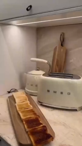 SMEG TSF01 Retro 2 Slice Toaster Stainless Steel Bread Toaster Home Cafe Breakfast Kitchen Appliance