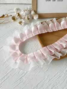 Phụ Kiện Ren Hồng Hai Lớp Thủ Công DIY Vật Liệu Trang Trí Bao Bì Thẻ Bánh Phao Phụ Kiện Ren Viền