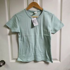 H M Thick Ribbed Cotton Relaxed Fit T-Shirt | True to Size