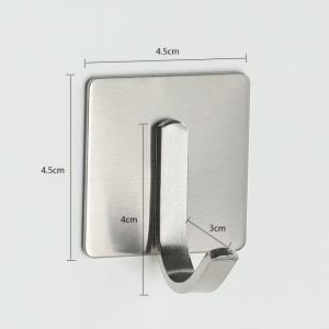 No Punching Stainless Steel Single Hook Sticky Hook Creative Wall Metal Seamless Sticker Hook
