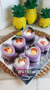 Cetakan Kue & Puding Viral Isi 12 – Cetakan Agar Jelly Plastik Oval Love Bunga FREE PIPET FLA