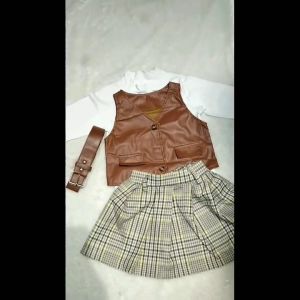 (LOLI-JKT) BS- 504 SETELAN ANAK 4IN INNER ROK ROMPI BELT KULIT SIZE 90-140