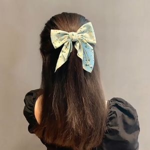 Yuumoo Korean Style Bow Ribbon Small Fresh Floral Bowknot Hair Clip Duckbill Clip Accessories Hairpin Riband