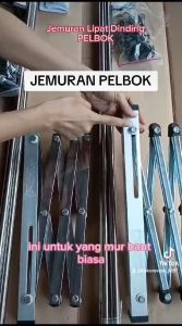 PELBOK PREMIUM JEMURAN BAJU PAKAIAN DINDING LIPAT STAINLESS STEEL RAK JEMURAN 7 GALANG