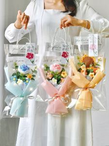 Handcrafted Bouquet of Sunflowers Roses Carnations