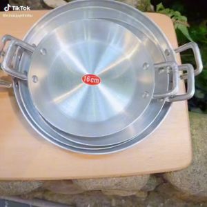 Chảo nhôm đáy bằng cao cấp size từ 16cm - 22cm chảo có tay cầm