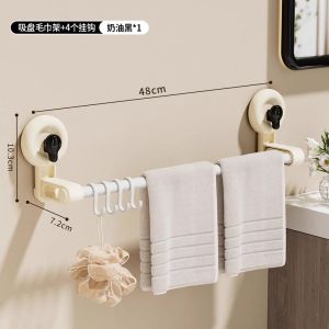 Vacuum Absorption Bathroom Towel Rack No Drilling Needed Toilet Bathroom Towel Holder Rod Wall Mounted Storage Rack Organizer