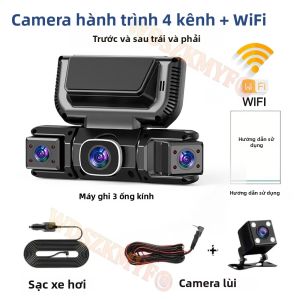 Camera Hành Trình Ô Tô 4 Camera 360 Độ WiFi Ghi Hình 1080P Với Camera Trước Trái Phải Sau Bộ Kit Giám Sát 24/24