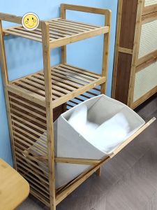 Bathroom storage rack storage cabinet with dirty clothes storage basket