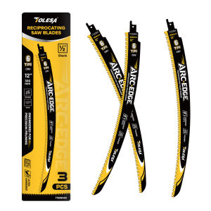 TOLESA 12 Inch Arc Edge Reciprocating Saw Blade for Wood Pruning 6TPI Japanese Teeth Sawzall Blades for Tree Trimming (3 Pack)
