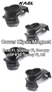 Cover Kipas Magnet Honda Beat FI & Scoopy F1 & Spacy Karbu FI & Vario 110 eSP 2014 Penutup Tutup Tameng Pelindung Radiator Fan Polos Hitam Magnit Full Lubang Custom Bolong Untuk Spiner Spinner Extra Bubble