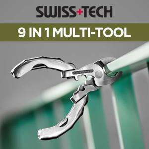 SWISS TECH 9 IN 1 Mini Multifunctional Pliers Pocket EDC Multitool Keychain Screwdriver Outdoor Hiking Gear Small Bottle Opener