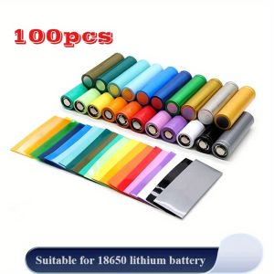 100Pcs Flat PVC Heat Shrink Tubing Battery Wrap For 18650 Lithium Battery Heat Shrink Tube Assorted Kit Self-Adhesive Insulator