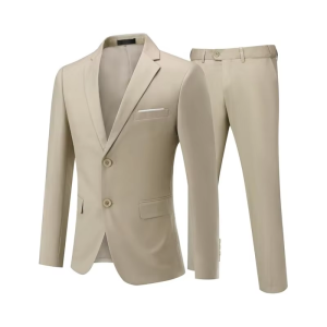 Mens 2-Piece Slim Fit Suit Set - Modern Wedding & Business Blazer & Pants Formal Office Attire Custom Tuxedo for Groomsmen