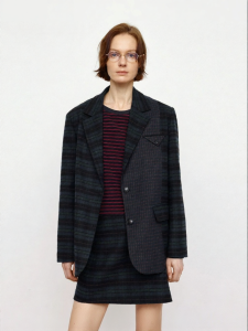 URLAZH | Retro Intellectual Style Checked Pattern Casual Loose Fit Long Sleeve Jacket