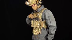 2024Vest Mobile Phone Rack Tactical Folded Navigation Board Mobile Phone MOLLE Holder Paintball Chest Bag Map Bag