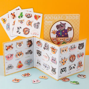 Kids Magnetic Puzzle Early Childhood Education 2-3 Years Old Baby Magnetic Cognitive Book Toy Magnetic Suction Boys and Girls Animal