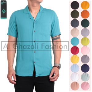 Kemeja Lengan Pendek Polos Pria Terbaru: Kemeja Kerah Piyama