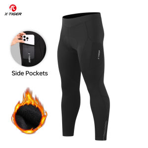 x-tiger | X-TIGER Winter Mens Long Cycling Pants Sponge Pad Shock Absorption Bicycle Trousers Warm Breathable MTB Road Bike Tights