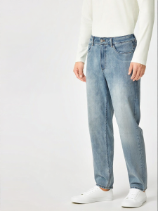 Purcotton | Cotton Mid Waist Straight Leg Jeans