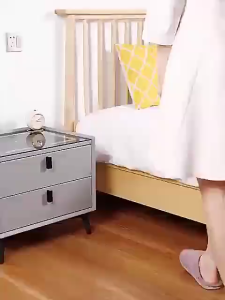 SAINTVILLA Wireless Charging Smart Bedside Table Three-Color Adjustable Lighting Nightstand with USB Ports Modern Bedroom Storage Solution