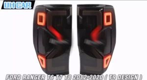 LD Ford Ranger T6 T7 T8 2012 - 2020 ( T9 Design ) Dynamic Tail Lamp With Signal Running ( Smoke )