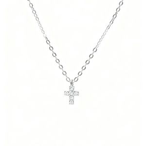 Avenneth 925 Sterling Silver Cross Pendant Necklace For Women Mini Inlay Zircon Classic Temperament Wedding Party Jewelry Gifts