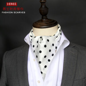 Long Double Layer Mens Tie Scarf British Style Polka Dot Star Patterned Silk Versatile Fashionable Warm Rectangle Shawl for All Ages