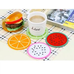 cindychen888 1pcs Hot Coaster Fruit Shape Silicone Cup Pad Slip Insulation Pad Cup Mat Pad Hot Drink