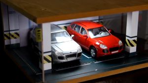1/32 Diorama Car Parking Lot Background Diecasts Display Wood Unit