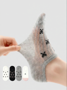 PRIMEET | Anti-slip No-slip-off Invisible Bow-knot Breathable Summer Socks Short