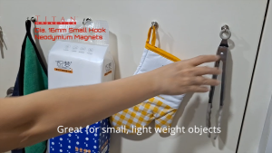 Small Hook Neodymium Magnets – 16mm Dia  4pcs Pack. Fridge Magnet Store Room Door Magnets Hanging Magnets