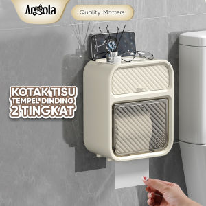 Angola Rak Tisu Gantung/Kotak Tisu Tempel Dinding Anti Bor D55 Wadah Penyimpanan Tisu Serbaguna/Tissue Box Tingkat Dengan Laci Penyimpanan Mini