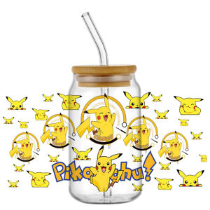 Miniso Pokemon UV DTF Cup Wrap For 16oz Libbey Coffee Glass Can Cup New Design uvdtf Wrap Easy peel DIY Wholesale
