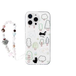 Cute Rabbit House Design Phone Case Full Protection for iPhone 16 pro Max Apple 15 17 pro Max New Model 13 with Chain Female 14
