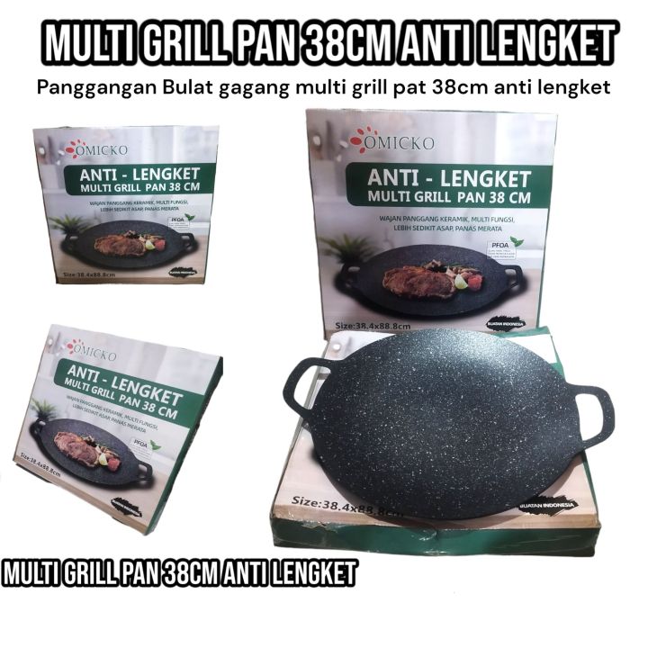 MULTI GRILL PAN OMICKO 38CM / WAJAN PANGGANGAN KERAMIK MULTIFUNGSI